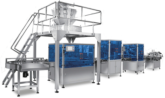 Línea de envasado automática del flujo horizontal gránulos que pesan capsular embotellador