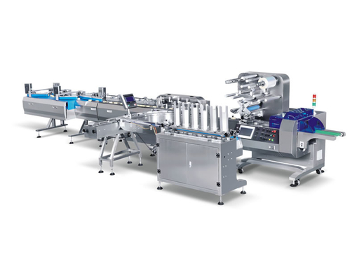 Planta de fabricación horizontal del acondicionamiento de los alimentos de la taza pan de la torta que alimenta a Tray Loading Packing