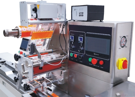 Empaquetadora horizontal automática del envase de comida del flujo con la alimentación de los productos