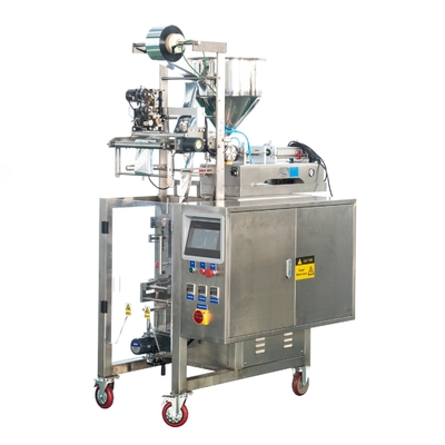 Salsa líquida vertical volumétrica automática de la bolsita del flujo de la máquina de rellenar del PLC tamaño pequeño